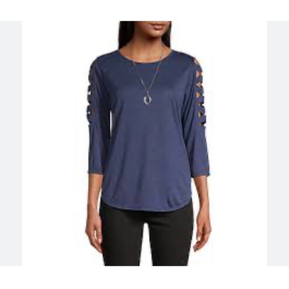 NWT by&by Cutout sleeve Top and Necklace XL